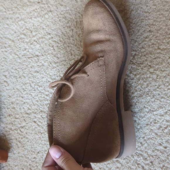 Lucky Brand Light Brown Garboh Leather Upper Tie Booties Size 6.5M - Picture 8 of 11